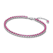 Pandora Timeless 925 Sterling Zilveren Sprankelende Roze Tennisarmband 591469C04-18