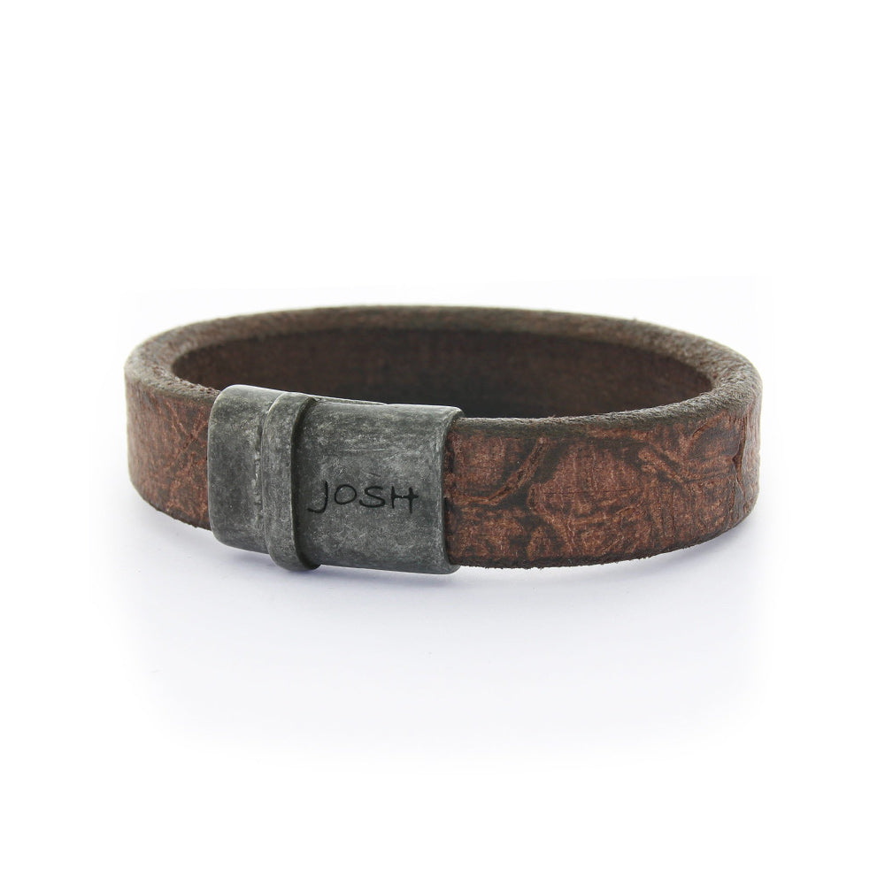 Josh Vintage Black/Brown Bracelet 09237-VB/BROWN-M (Length: 20.50 cm)