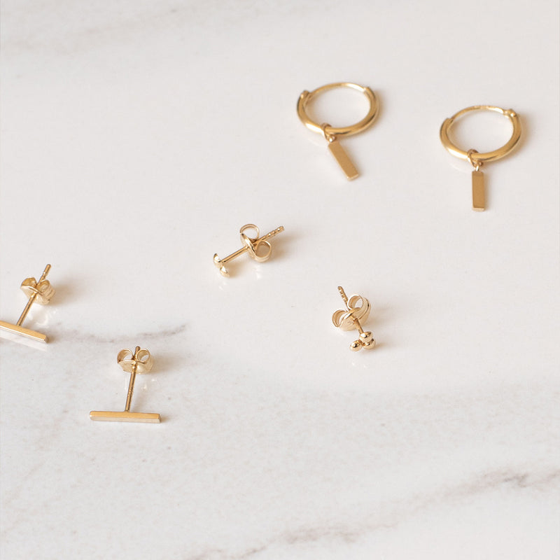 Isabel Bernard Rivoli Claire 14 Karaat Gouden Oorknoppen IB360233-zoom-