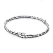 Pandora Charm Holders 925 Sterling Silver Studded chain Bracelet 593681C00-17