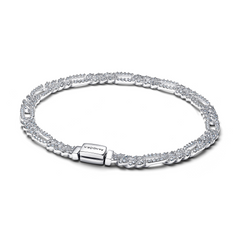 Pandora Timeless 925 Sterling Silver Oval Cuban Chain Bracelet 594227C01-20