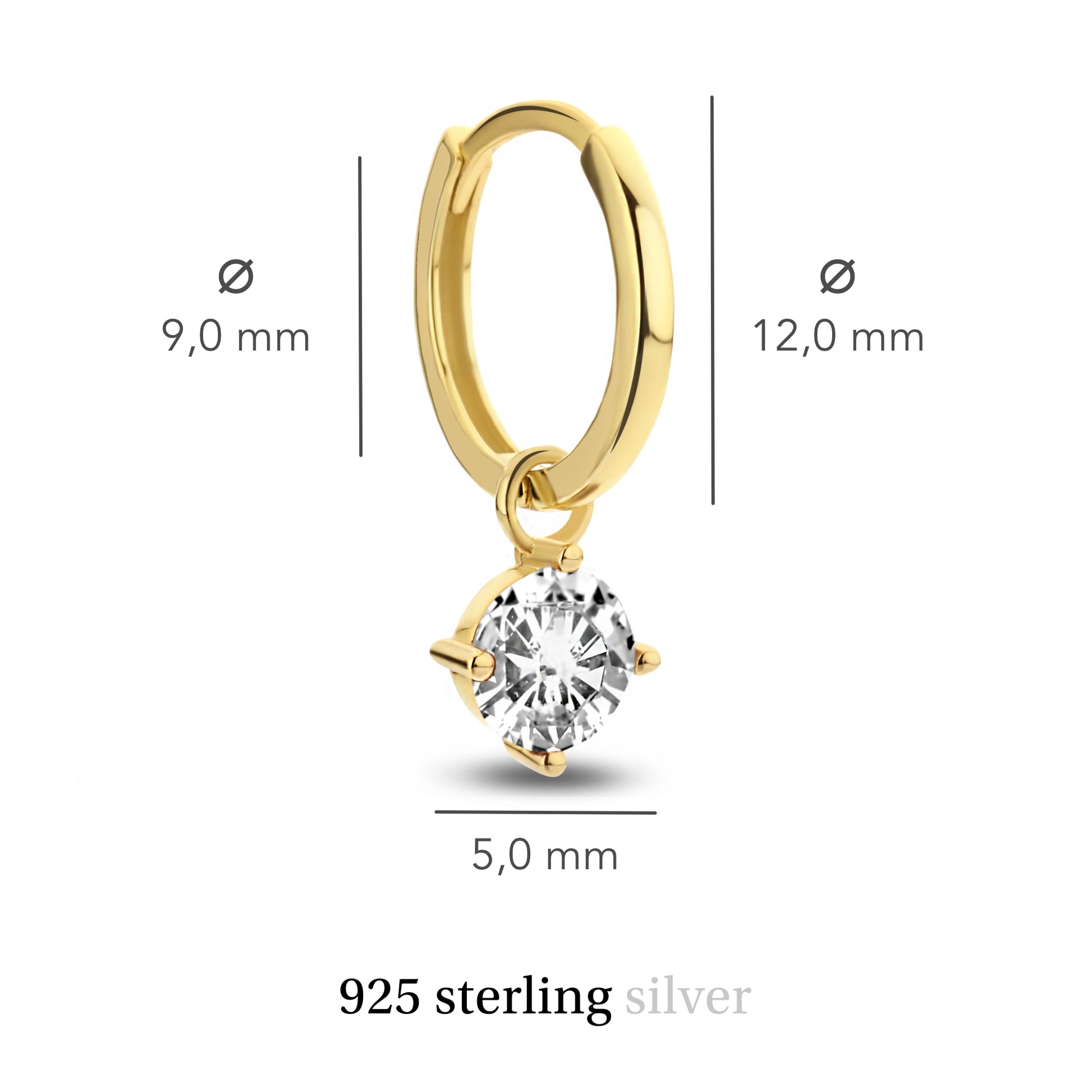 Violet Hamden Venus 925 Sterling Zilveren Goudkleurige Creolen Met Geboortesteen VH360017-SEP