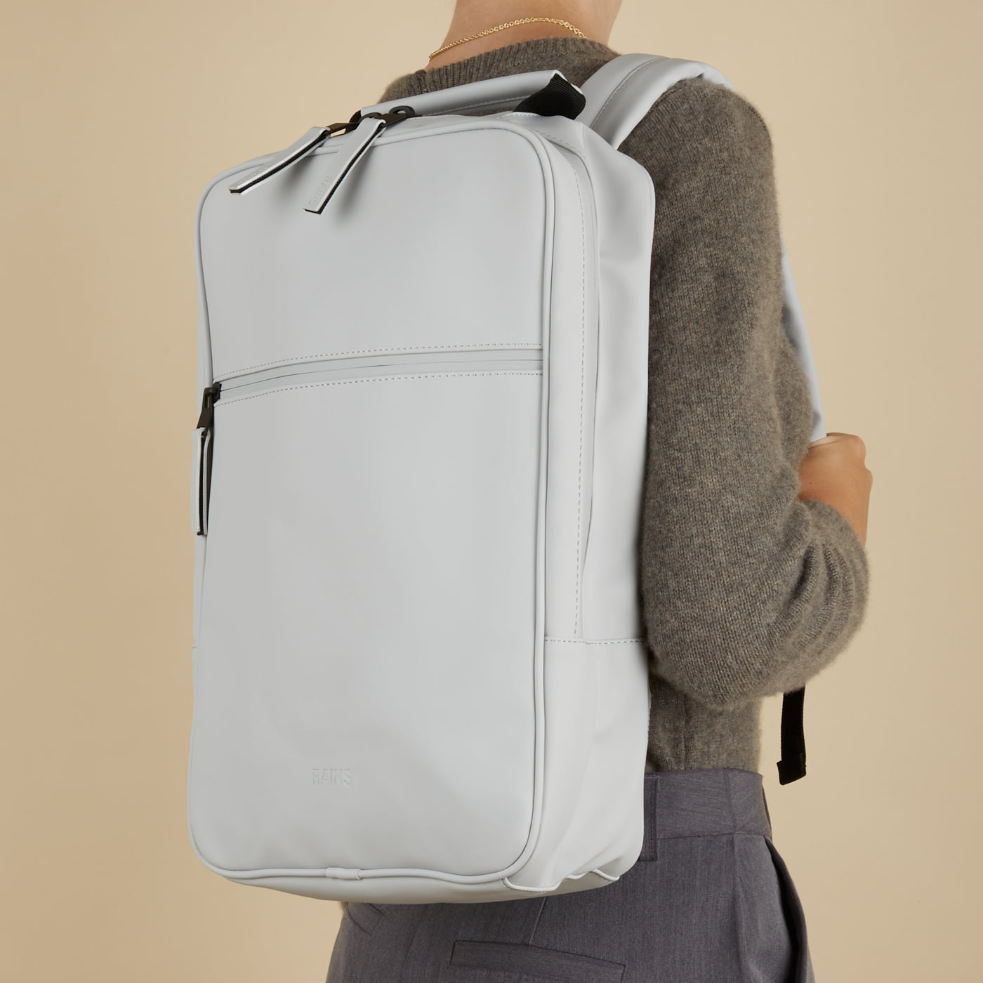 Rains Book White Backpack R12310-45