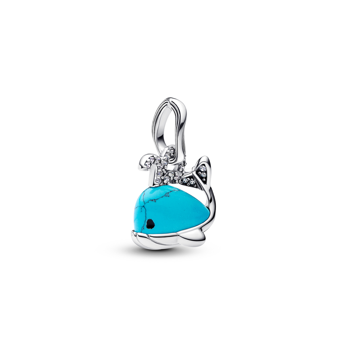 Pandora Moments 925 Sterling Silver Turquoise Whale Dangle Charm 793822C01