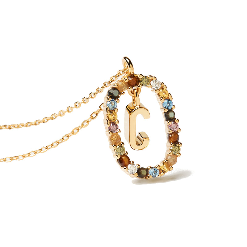 P D Paola 925 Sterling Zilveren Goudkleurige Letter V Ketting CO01-281-U-zoom-