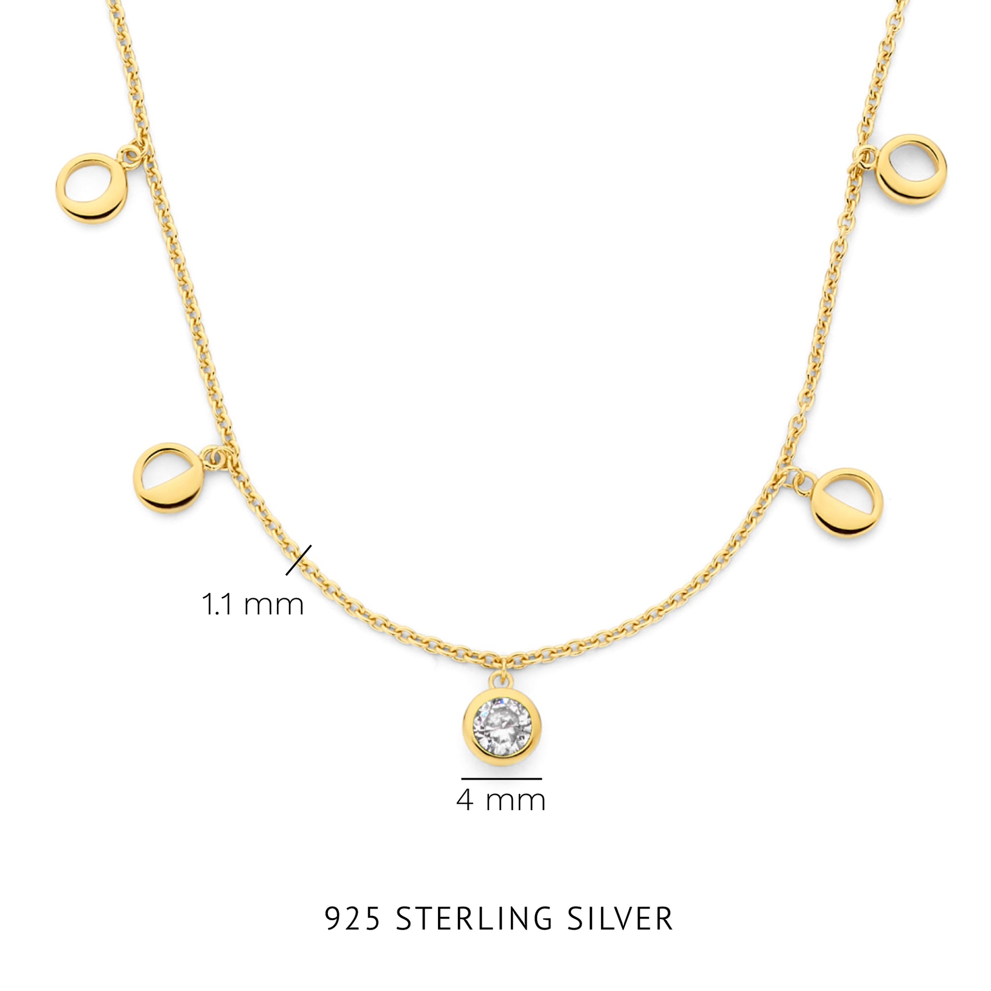 Violet Hamden Luna 925 Sterling Silver Gold Plated Necklace VH340040