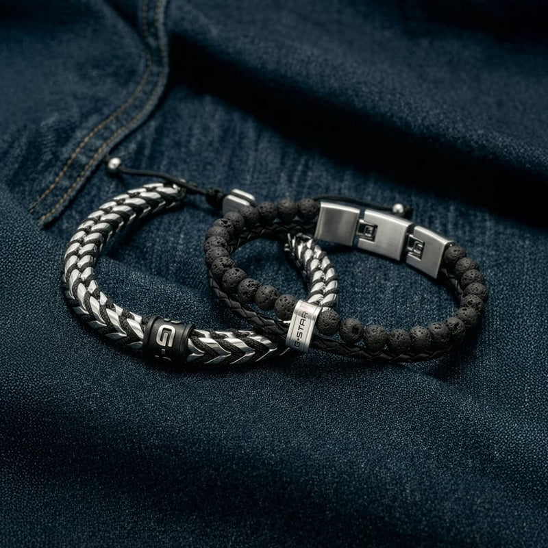G-STAR Tether02R Zwart Gevlochten Leren Armband GSJ.110.03-zoom-