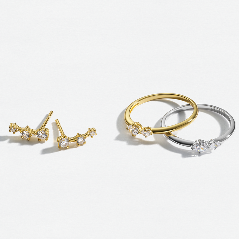 Sif Jakobs Vergulde Lucente Tre Oorbellen SJ-E2703-CZ-YG-zoom-