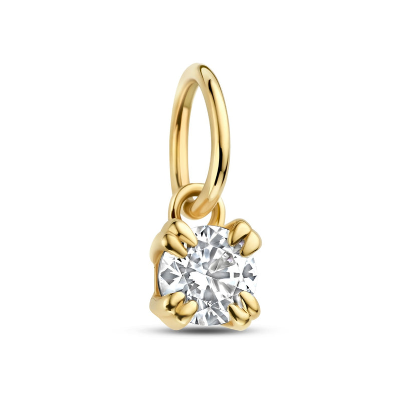 Isabel Bernard Le Marais Vierkante Zirkonia 14 karaat gouden bedel IB350061-zoom-