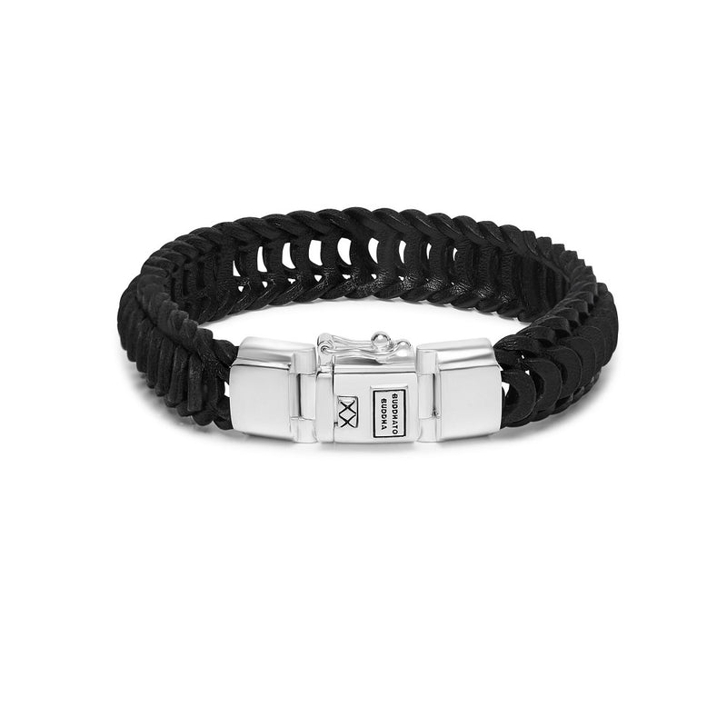 Buddha to Buddha Lars Leather Armband BTB122BL-E (Lengte: 19.00 cm)-zoom-