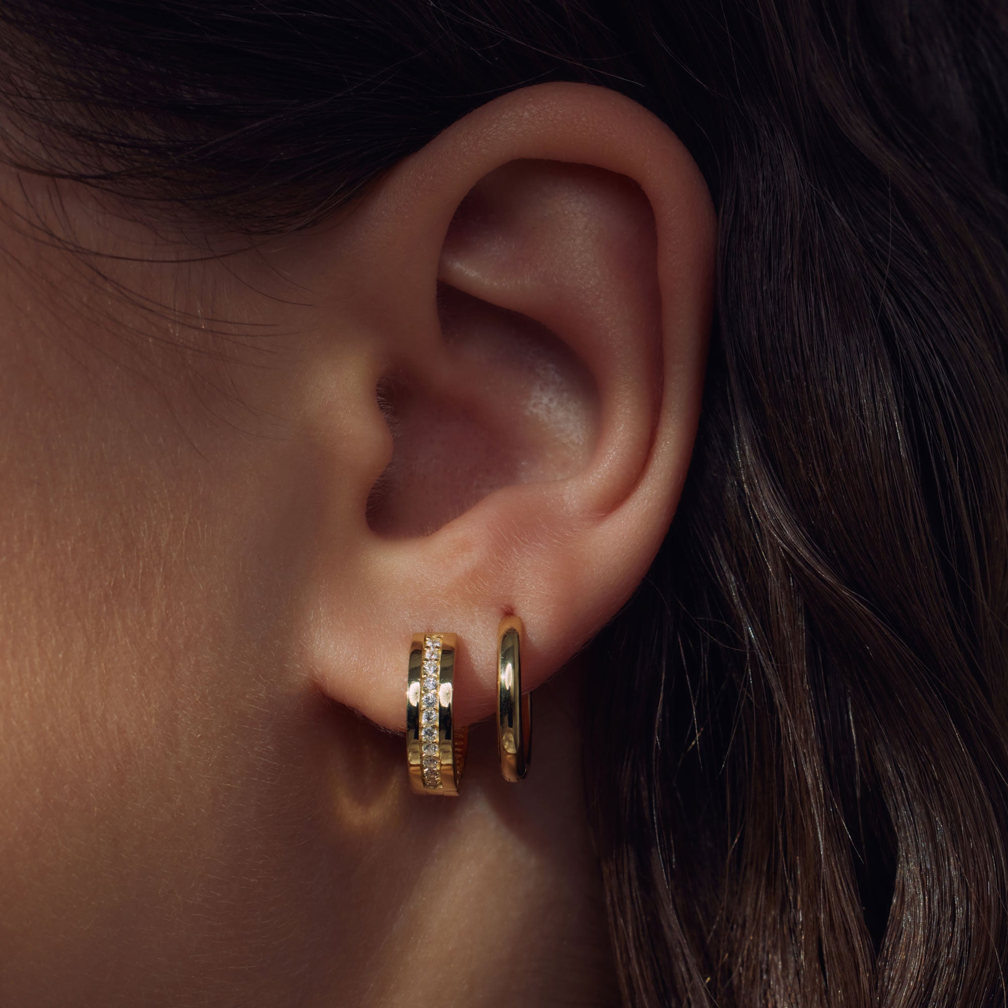Parte Di Me Ponte Vecchio Santa Trinita 925 sterling Silver gold plated Hoop Earrings PDM36107