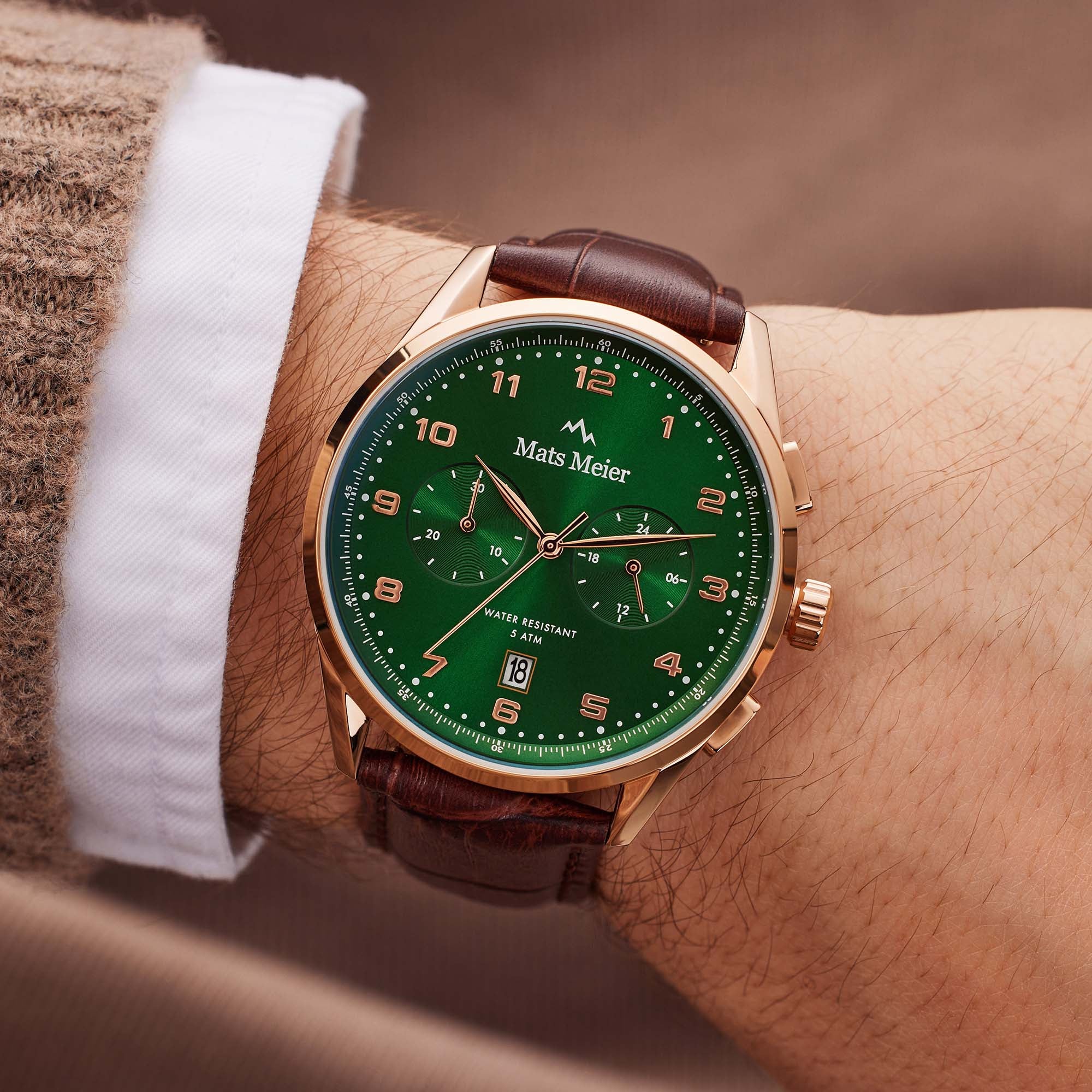 Mats Meier Mont Vélan Chrono Green/Brown Watch MM10002