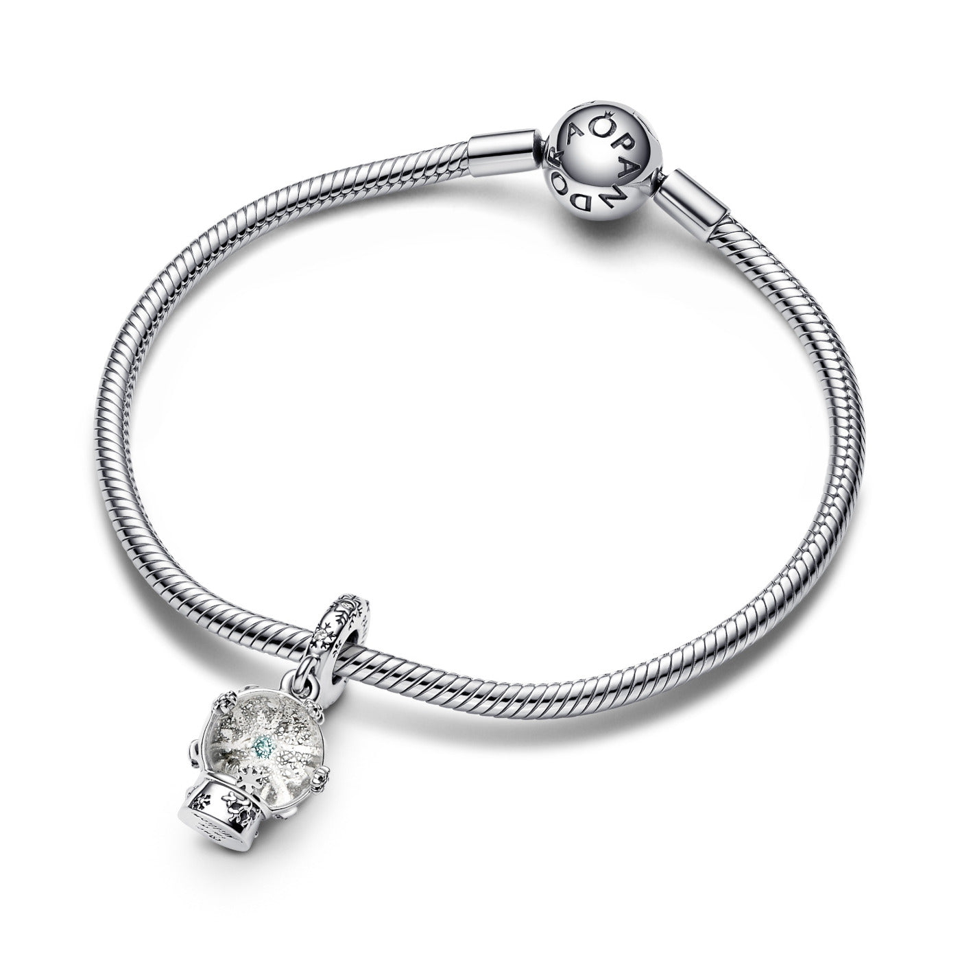 Pandora Moments 925 Sterling Silver Snowflake Snowglobe Charm 792369C01