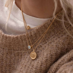 Violet Hamden Venus 925 Sterling Silver Gold-coloured Necklace with Birthstone VH340010-OCT