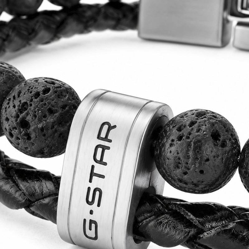 G-STAR Tether02R Zwart Gevlochten Leren Armband GSJ.110.03-zoom-