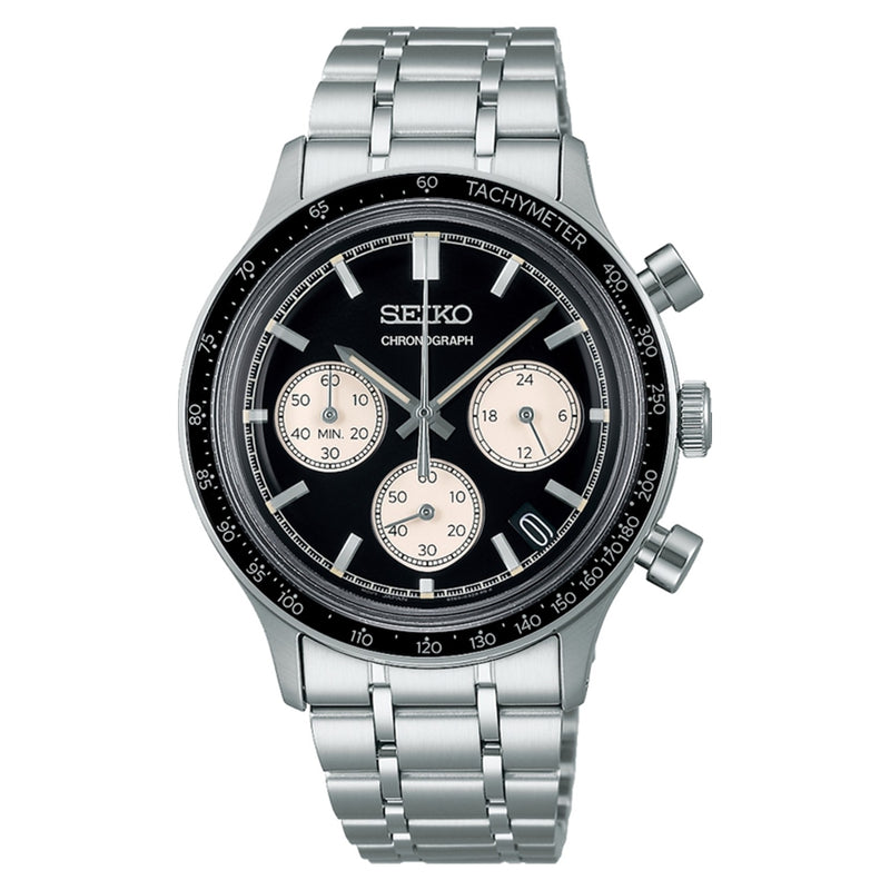 Seiko Black Chronograph Men's Watch SSB479P1-zoom-