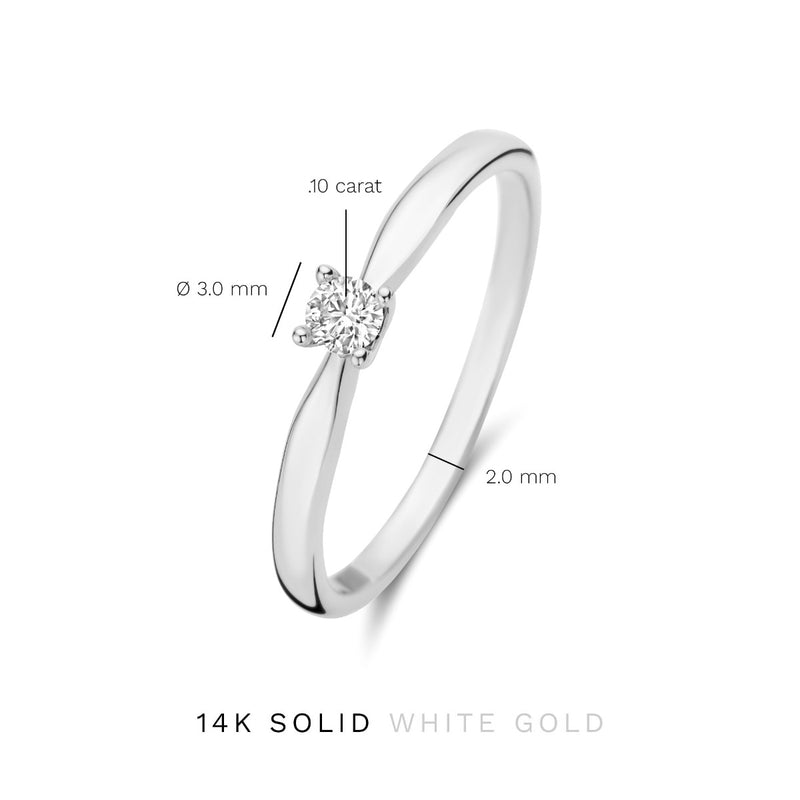 Isabel Bernard De la Paix Christine 14 karaat witgouden ring | diamant 0.10 ct | IBD330006-48-zoom-