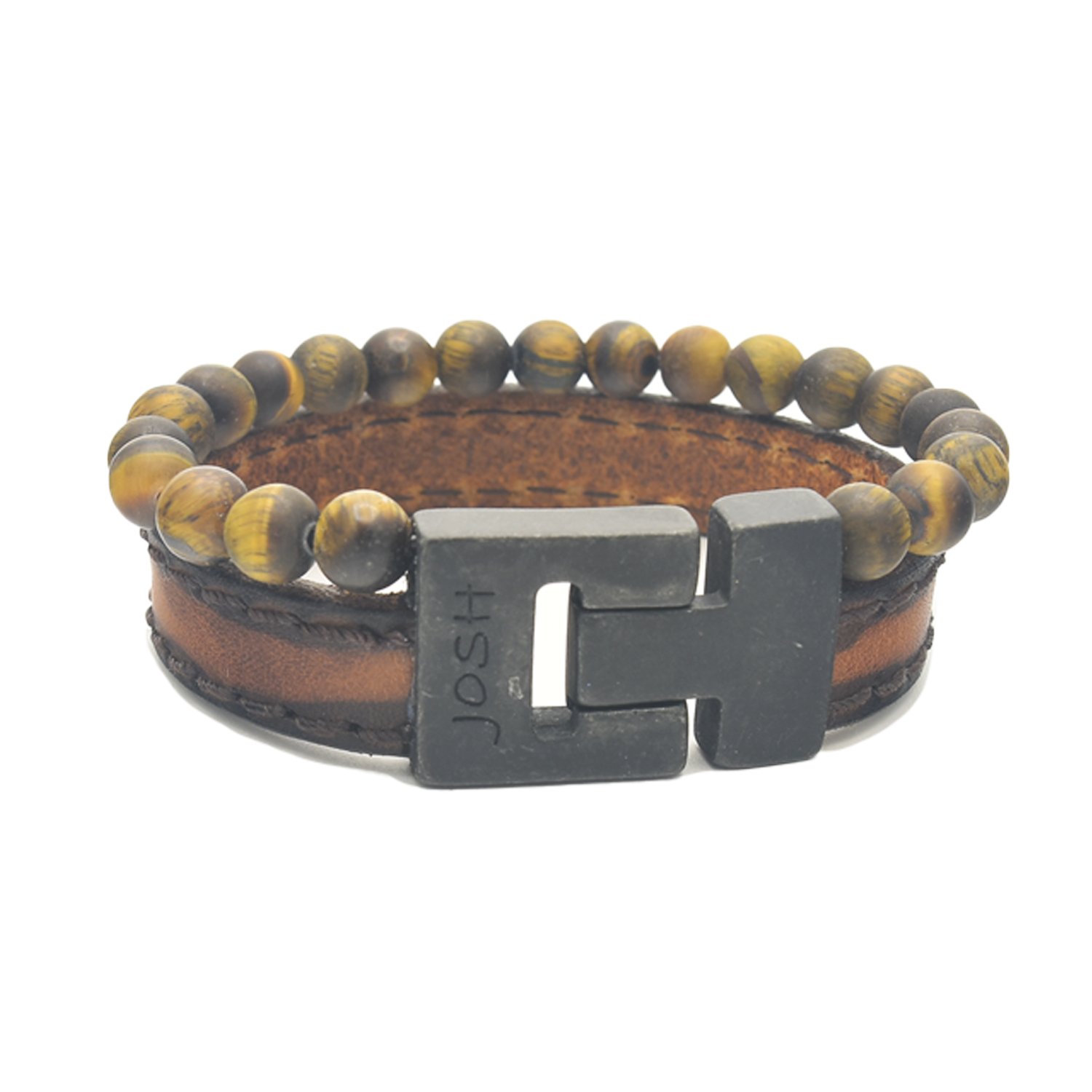 Josh Matte Cognac Leather Bracelet 25042VB/CGMC/MED
