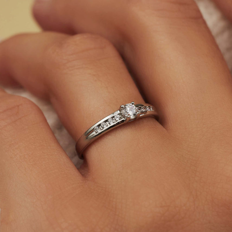 Isabel Bernard Saint Germain Estee 14 Karaat Witgouden Ring IB330073-50 (Maat: 50)-zoom-