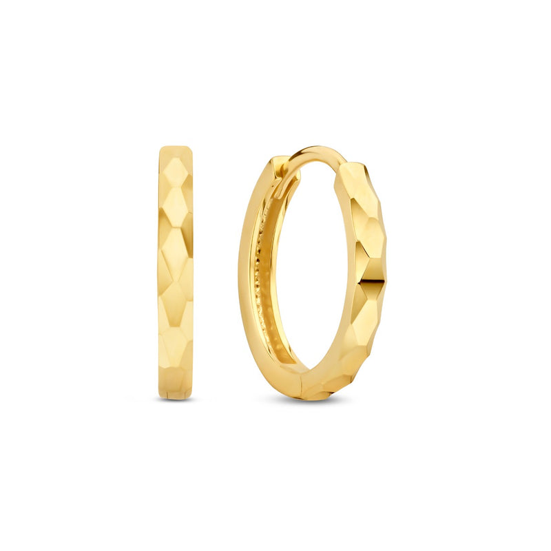 Beloro Jewels Quadrilatero d'Ora Marina 9 karaat oorringen met diamond cut BO360090-zoom-