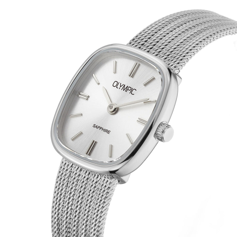 Olympic RetroChic Zilverkleurig Dameshorloge OL73DSS001-zoom-