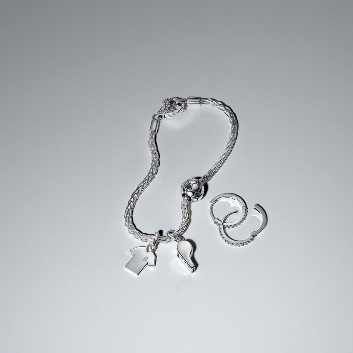 Pandora Moments 925 Sterling Silver Cubic Zirconia Referee Whistle Dangle Charm 794713C01