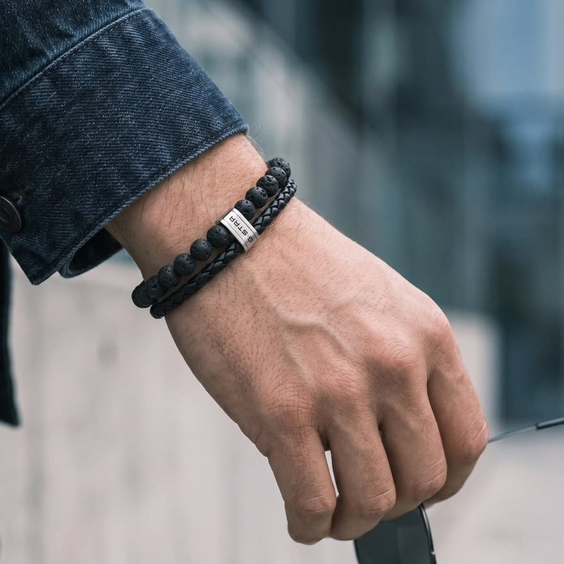 G-STAR Tether02R Zwart Gevlochten Leren Armband GSJ.110.03-zoom-