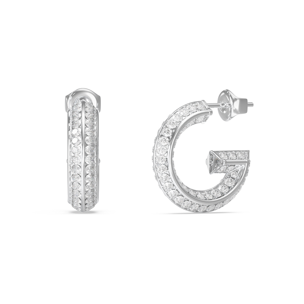 Guess G Crystal Silver Earrings JUBE05444JWRHT-U