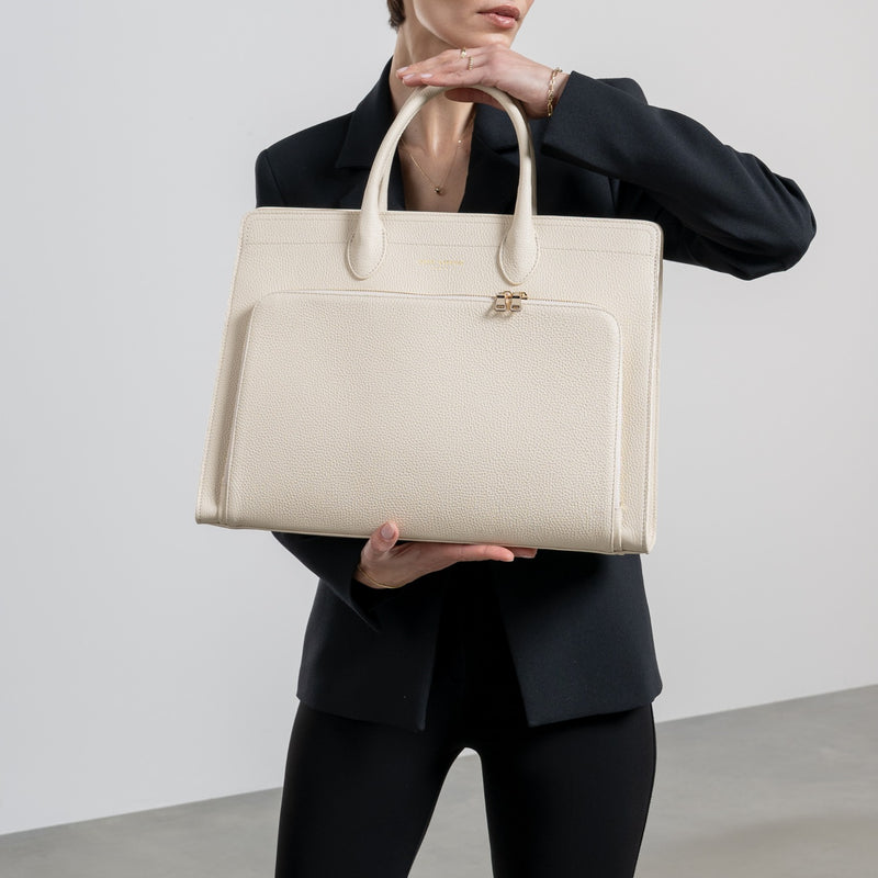 Isabel Bernard Honoré Nadine Crème me Kalfsleren Handtas IB25052-zoom-