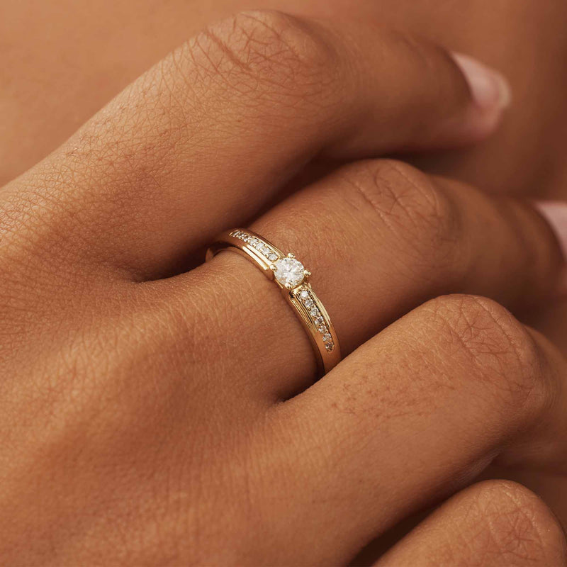 Isabel Bernard De la Paix Madeline 14 karaat gouden ring | diamant 0.20 ct | IBD330016-48-zoom-