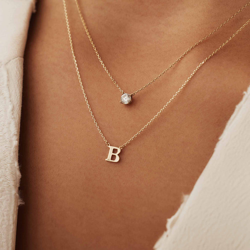 Isabel Bernard 14 Karaat Gouden Le Marais Chloé Ketting IB340134-A (Letter: A)-zoom-