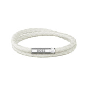 Hugo Boss Synthetische Vezel Witte Heren Gevlochten Armband HBJ1580798