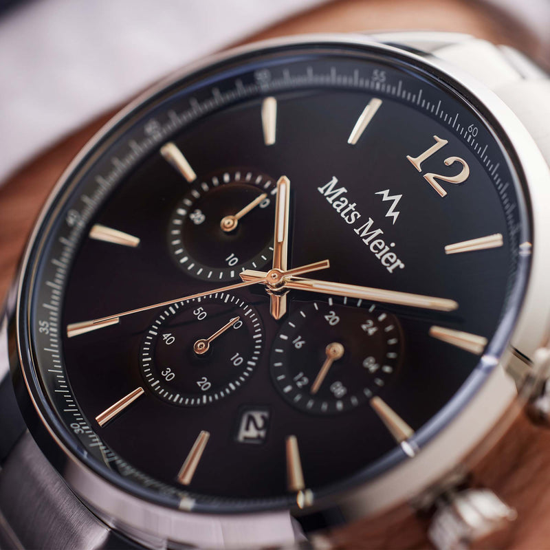 Mats Meier Grand Cornier Chrono Zwart/Zilverkleurig horloge MM00110-zoom-