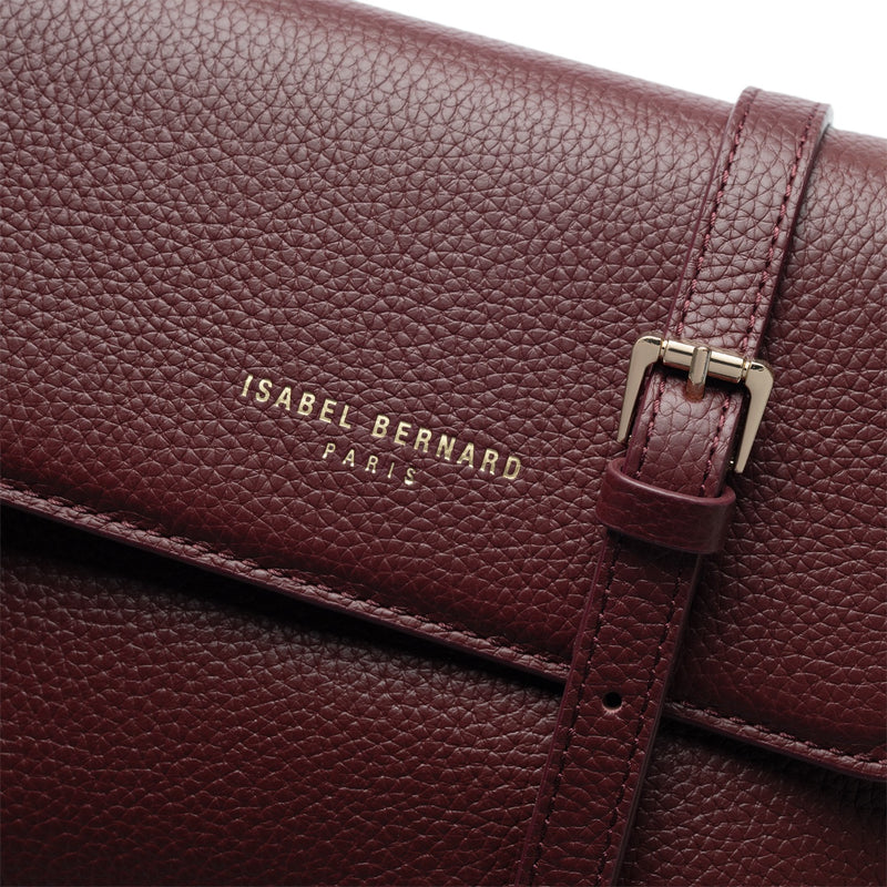 Isabel Bernard Femme Forte Heline Bordeaux Kalfsleren Handtas IB21121-zoom-