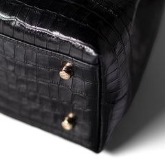 Isabel Bernard Femme Forte Minette Croco Black Calfskin Leather Handbag IB21114-201