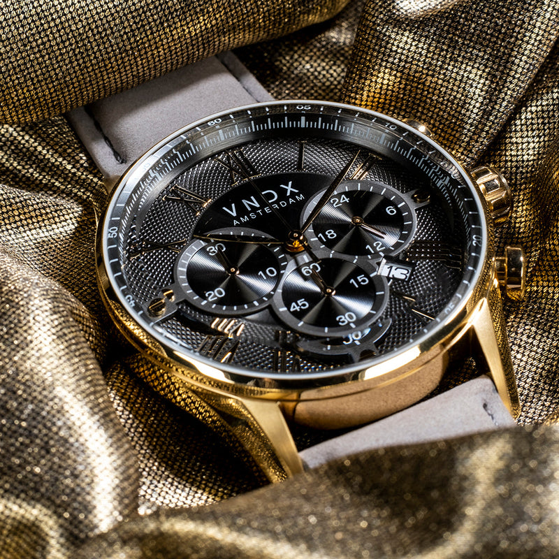 VNDX The Chief Gold Leder Grijze Heren Horloge 2003-LD33056-16-zoom-