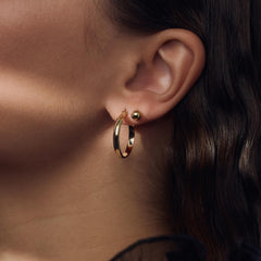 Parte Di Me Bibbiena Poppi Casentino 925 Sterling Silver Gold Plated Hoop Earrings PDM36152