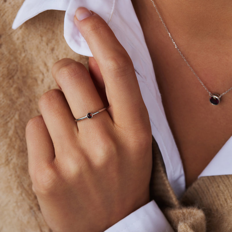 Violet Hamden Venus Zilveren Ring Met Geboortesteen VH330007JAN-60-zoom-