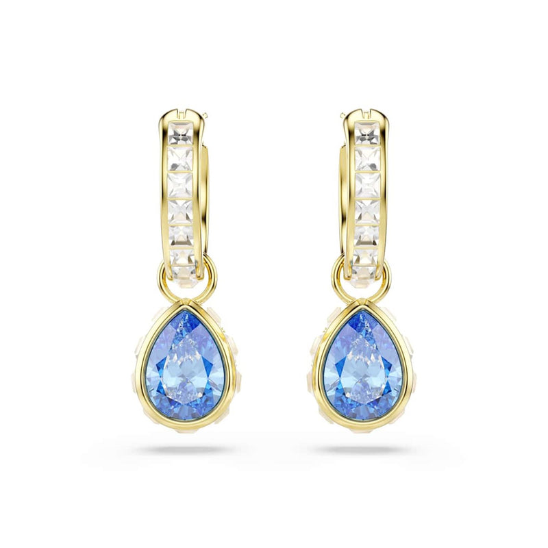 Swarovski Chroma Gouden Oorringen met Blauwe Kristallen 5757815-zoom-