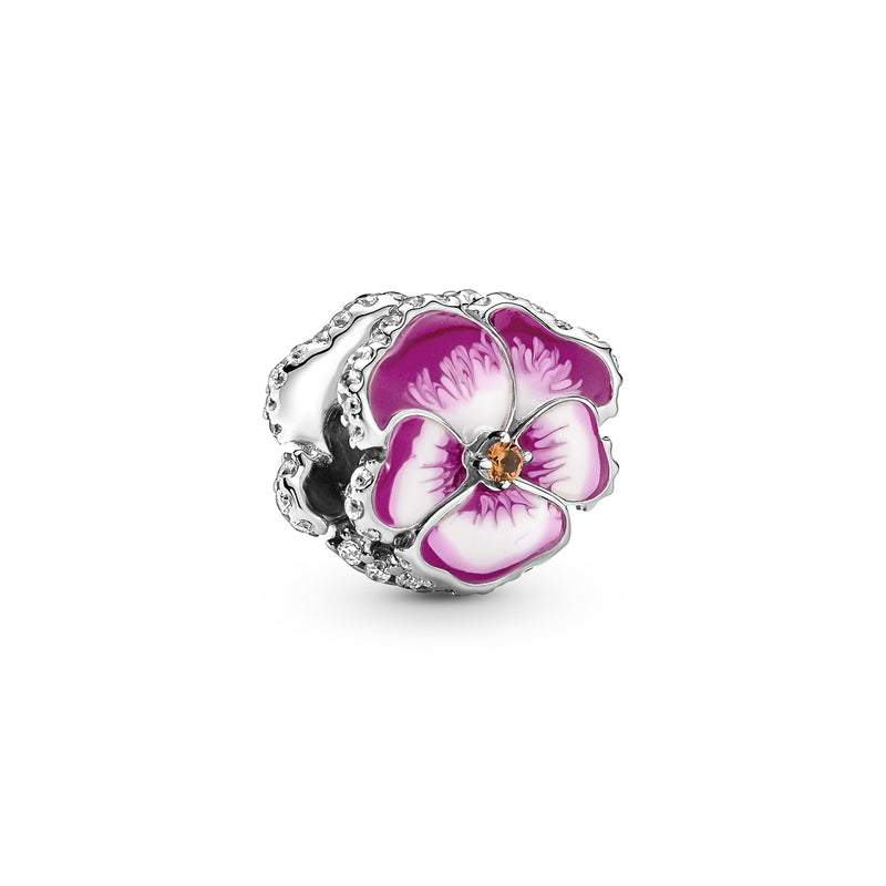Pandora Moments 925 Sterling Silver Roze Viooltje Bedel 790777C01-zoom-