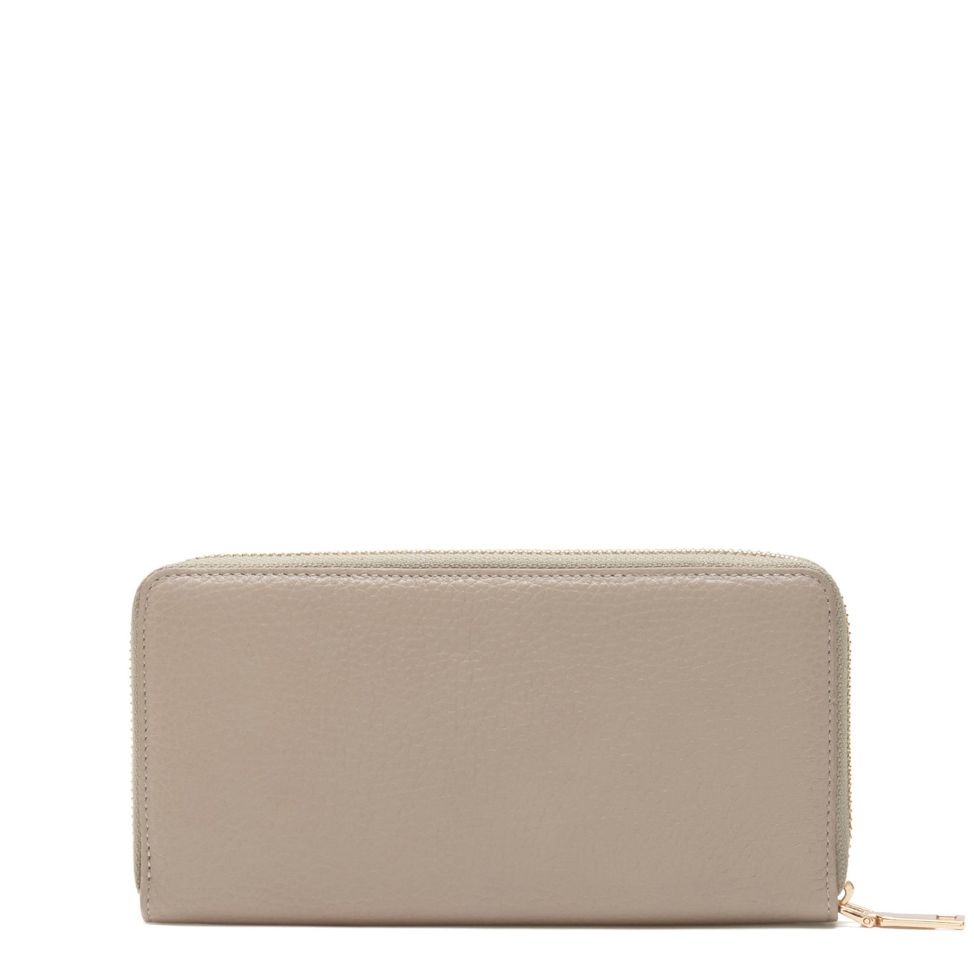 Isabel Bernard Honoré Léa Taupe Calfskin Zip Wallet IB23017