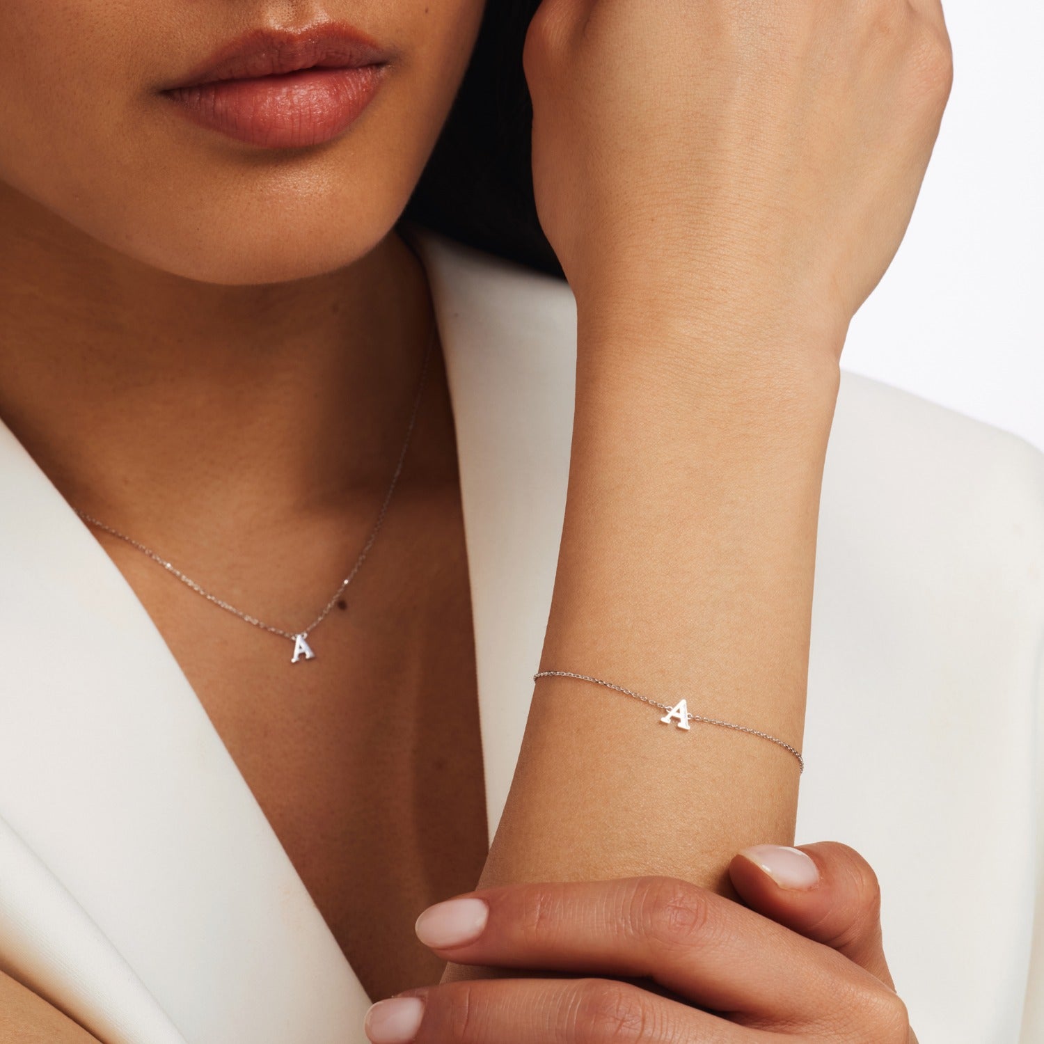 Isabel Bernard Saint Germain Chloé 14 Carat Whitegold Initial Necklace IB340061-A