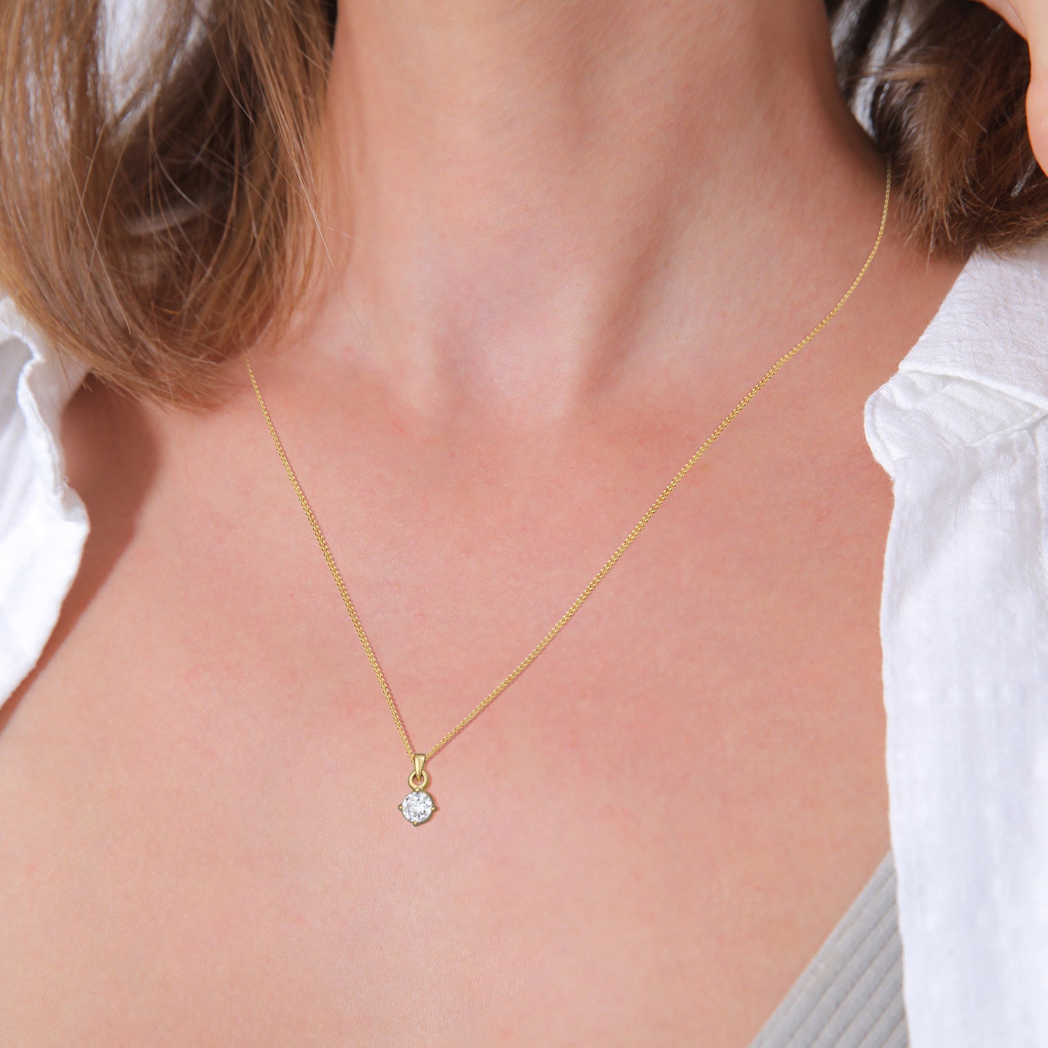 Elli 925 Sterling Silver Solitaire Necklace 2004-BF-0007954-001
