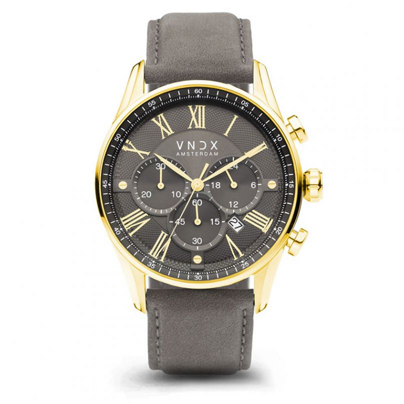 VNDX The Chief Gold Leder Grijze Heren Horloge 2003-LD33056-16-zoom-