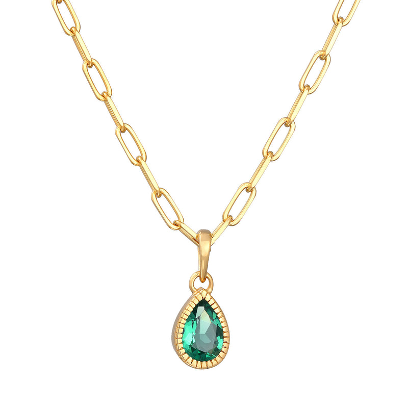 Elli 925 Sterling Silver Link Chain Necklace Gold plated with Quartz 2004-BF-0007907-001-zoom-