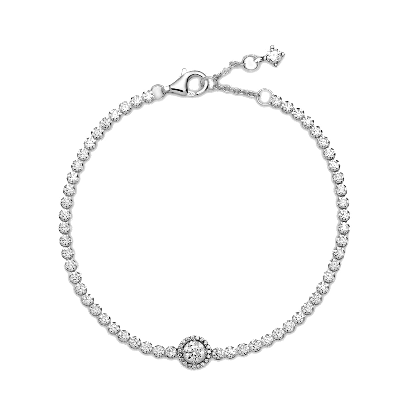Pandora Timeless 925 Sterling Silver Sparkling Halo Tennis Bracelet 599416C01-16