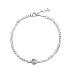 Pandora Timeless 925 Sterling Silver Sparkling Halo Tennis Bracelet 599416C01-16