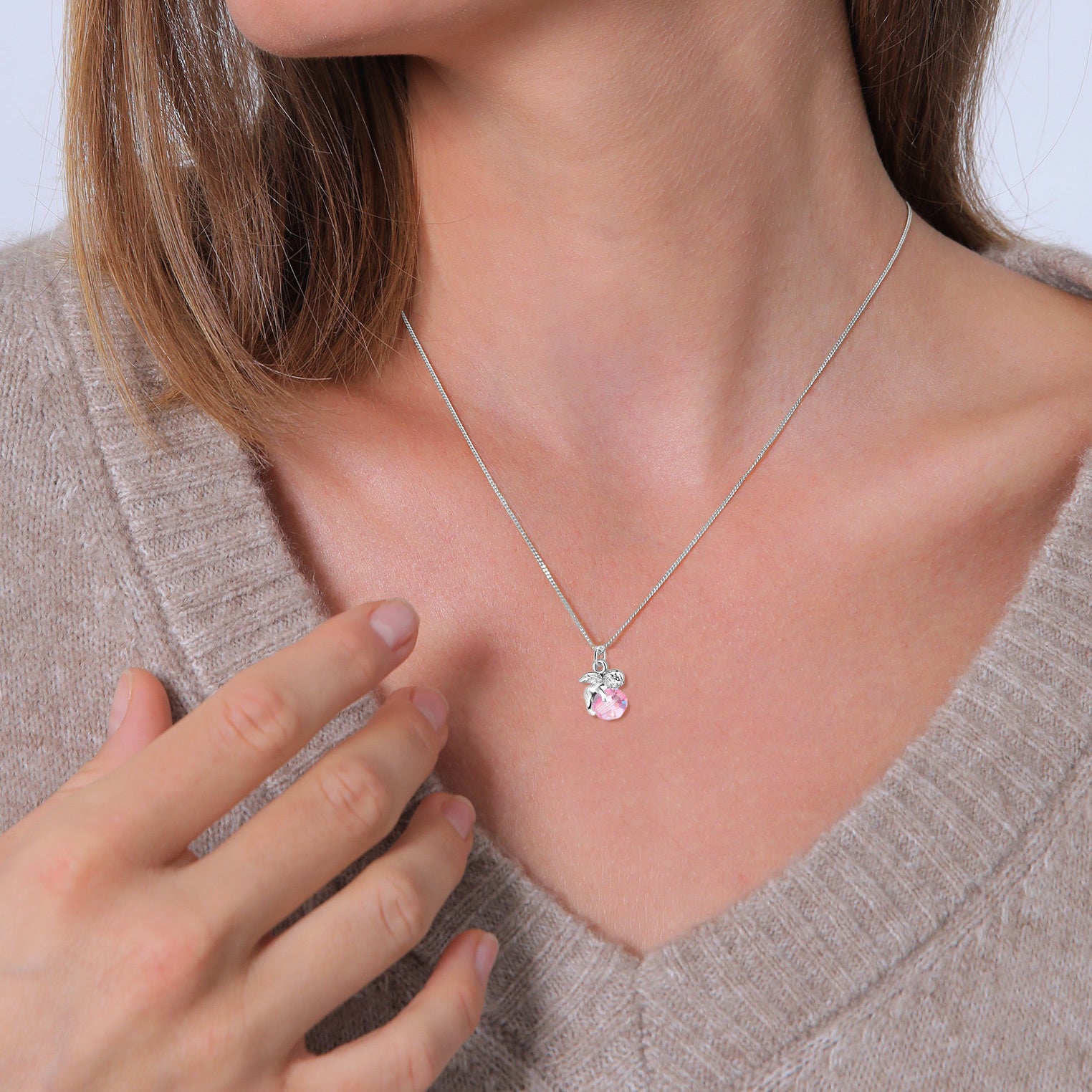 Elli 925 Sterling Silver Necklace with Crystal 2004-BF-0007780-001