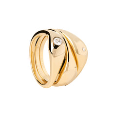 P D Paola The New Essentials 925 Sterling Silver Ring AN01-994-10with18K Gold Plating