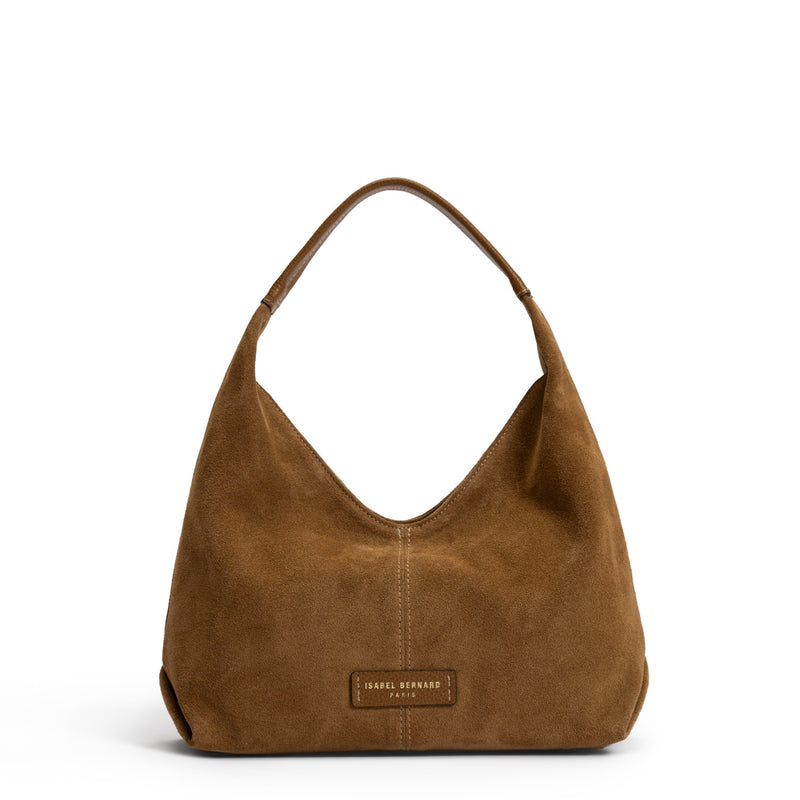 Isabel Bernard Honoré Grace mini bruine suède handtas IB21132-130-zoom-